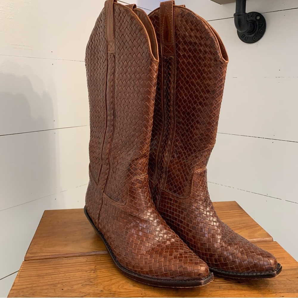 Vintage Cole Haan Woven Cowboy Boots